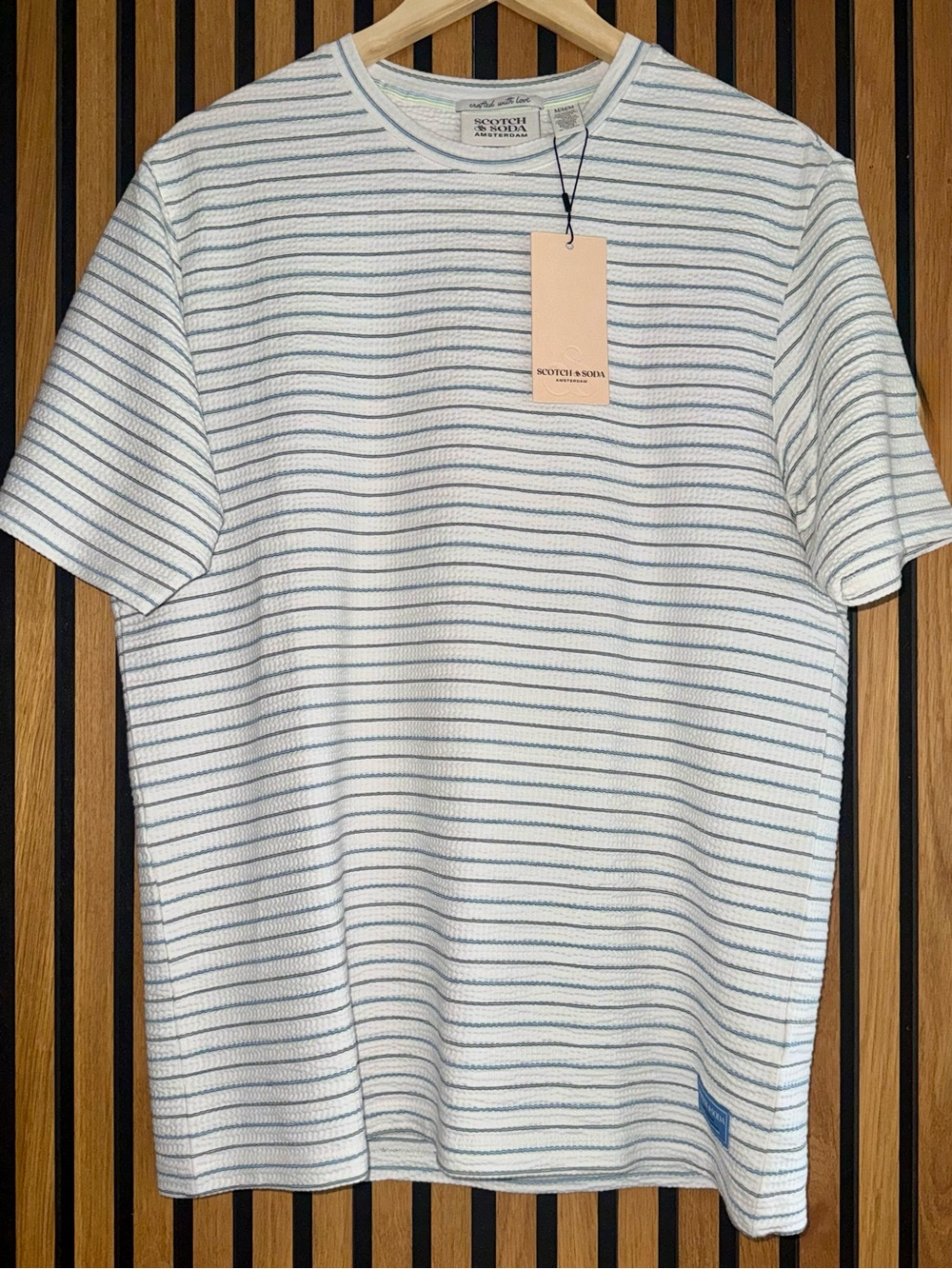 Scotch & Soda NWT Seersucker Textured Stripe Tee